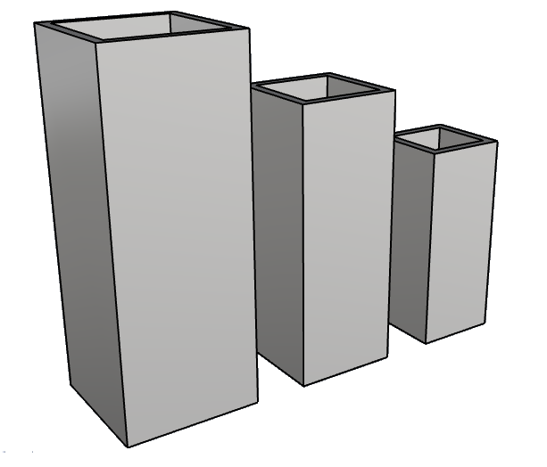 vasi di design in eps cubo alto PL561